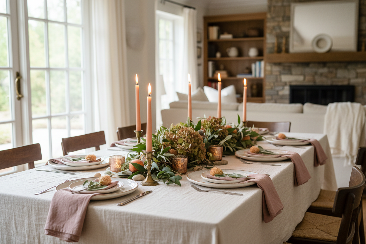 Beautifully set seasonal table